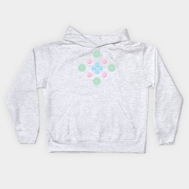 Button Masher Pastel Kids Hoodie by AlexMathewsDesigns